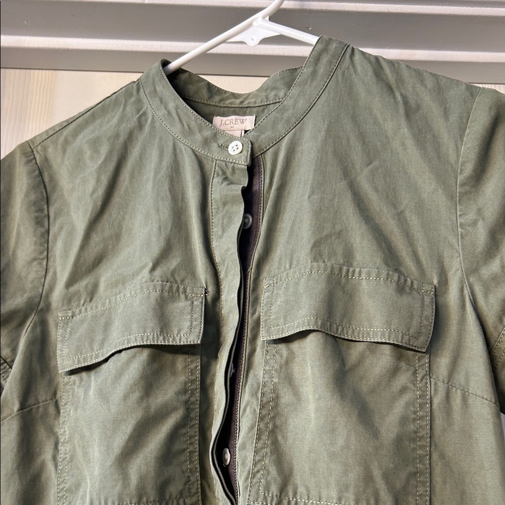 J. Crew Factory Khaki Green Mini Dress Minimalist Style Vacation Wear - Picture 5 of 10